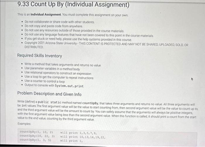  This is an Individual Assignment You must complete this assignment on