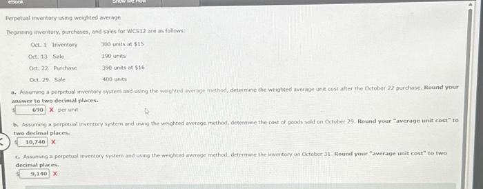 ebook Perpetual inventory using weighted average Beginning inventory, purchases, and sales for