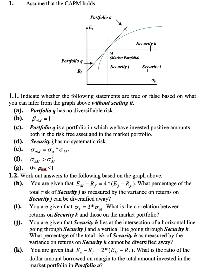  1.1. Indicate whether the following statements are true or false based