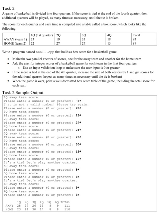 vector: In a loop. ask the user for integers If the user