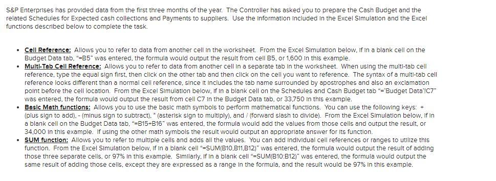 S&P Enterprises has provided data from the first three months of