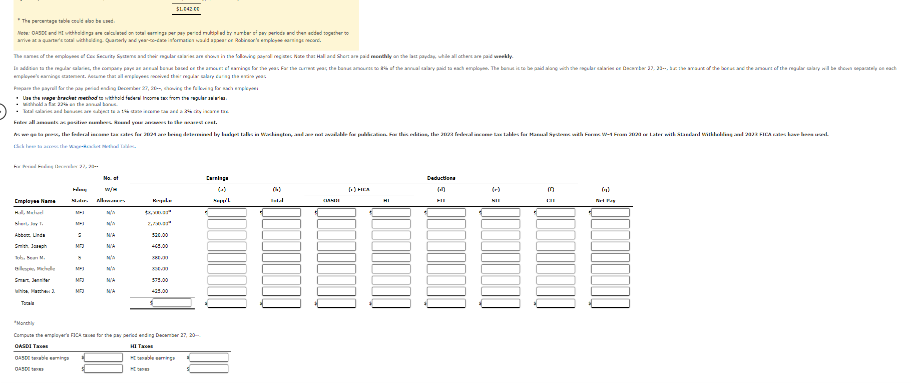  Figure 1.9 Example 4-9 From the above example, if Robinsons employer