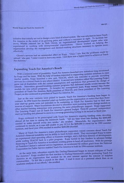 the barrier and why do you say it applies to Wendy Kopp