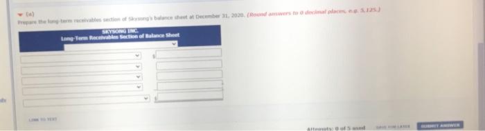 had the following long-term receivable account balances at December 31, 2019 Note