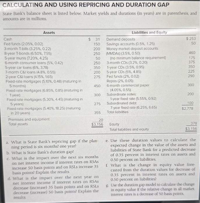  Need help with questions A,C,D, and F. Please show steps, thank