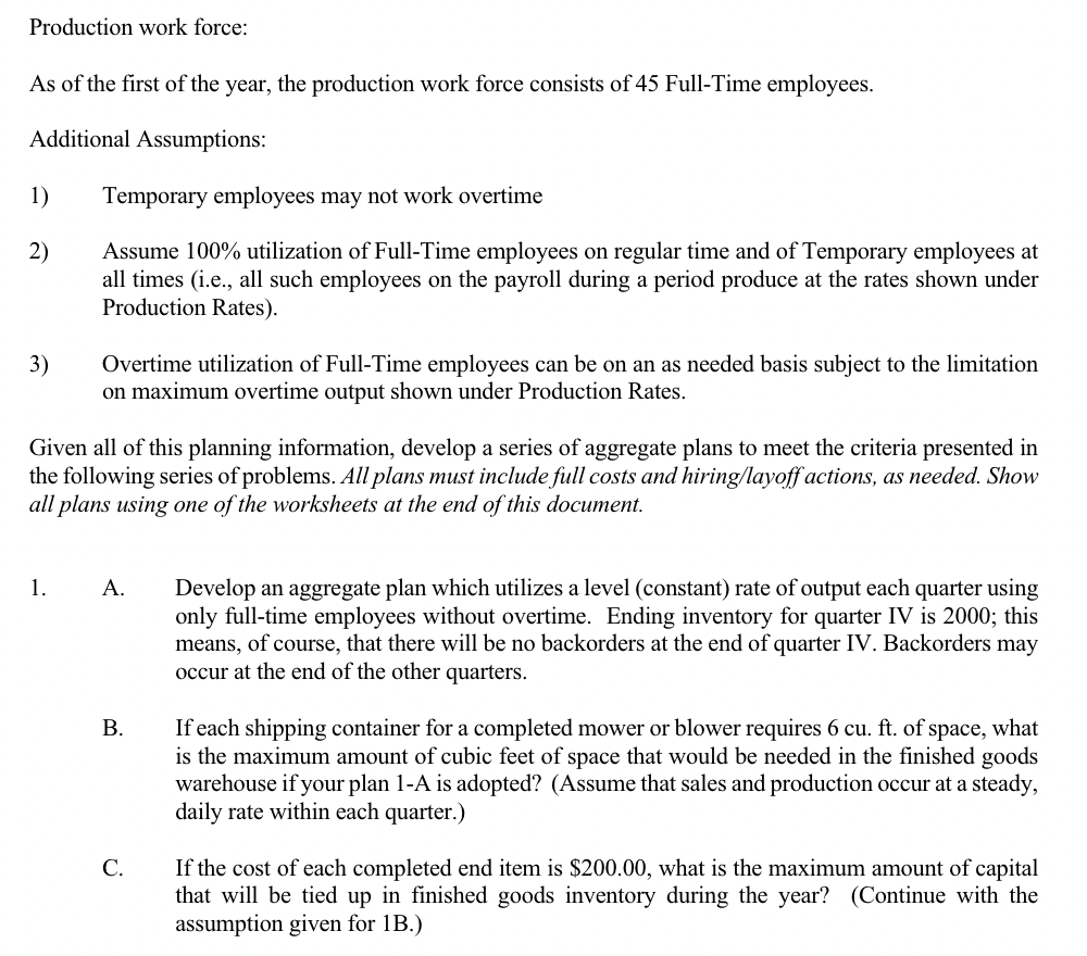 MBA Inc. assembles lawn mowers and snow blowers from subassemblies and component