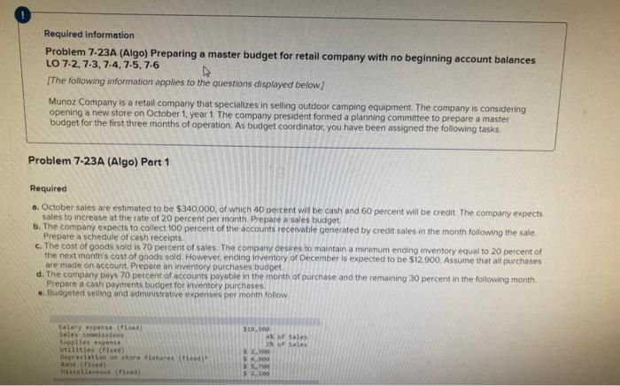 considering opening a new store on October 1. year 1. The company