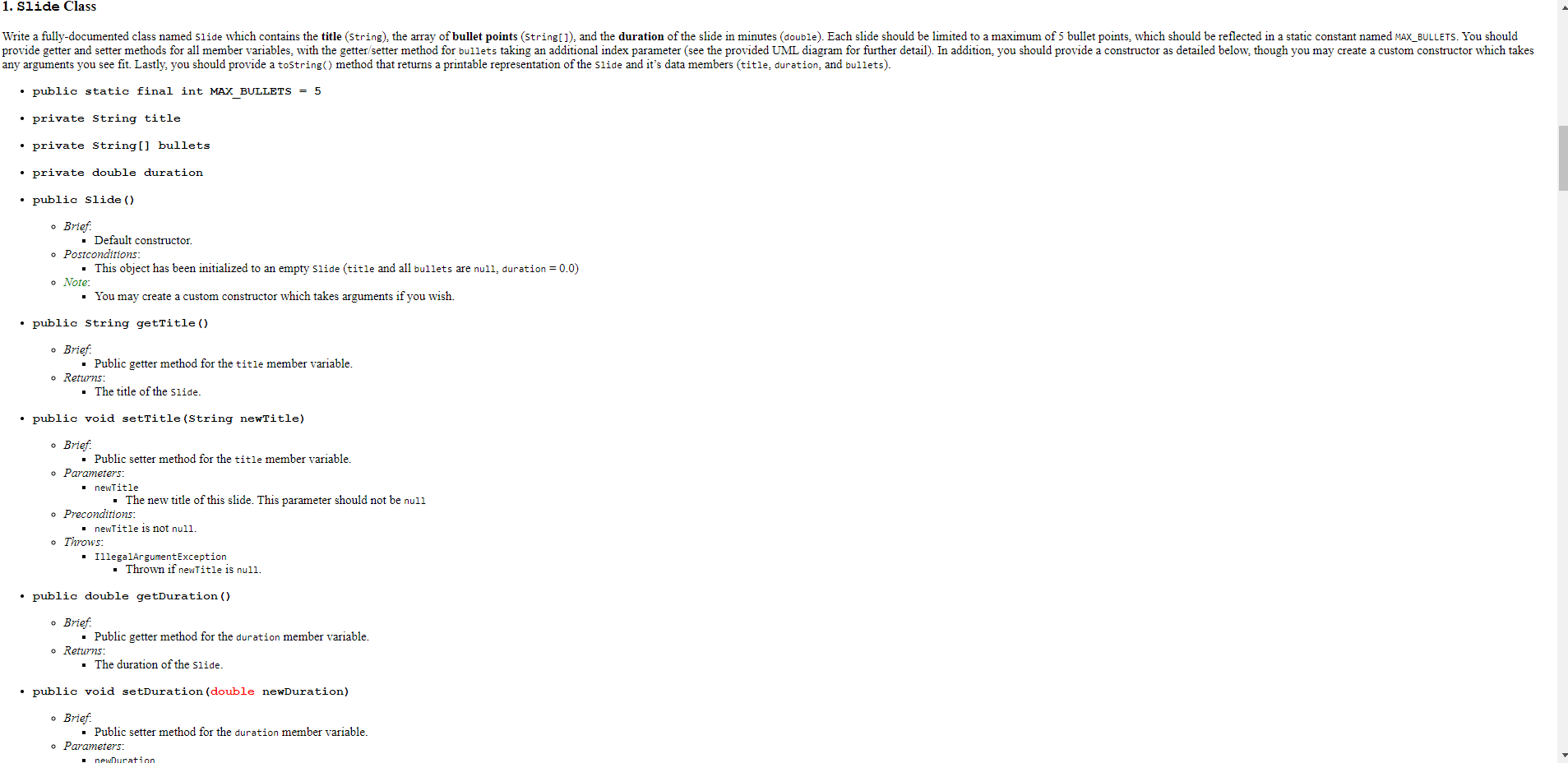 a Slide object to allow it to be inserted into a doubly