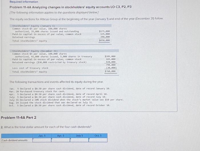 P3 [The following information applies ta the questions displayed below] The equity