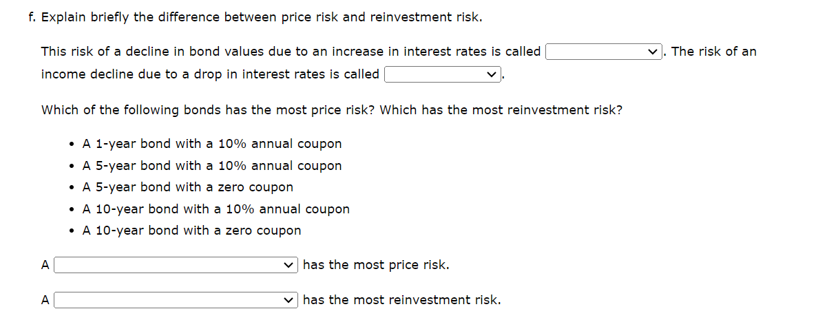 of a decline in bond values due to an increase in interest