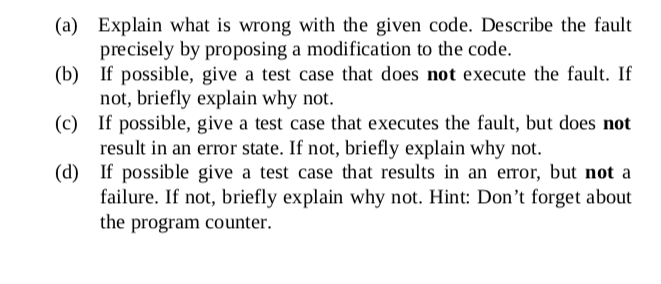failure. Answer the following questions about each program. Find last index of