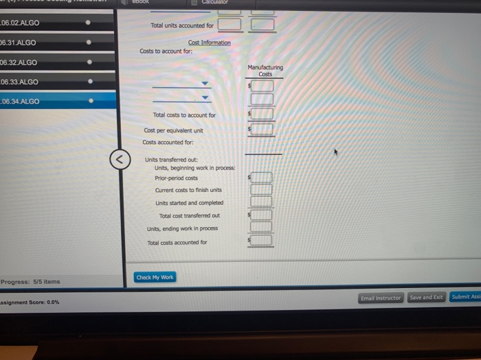 processes. The following information was obtained for the Fabrication Department for June