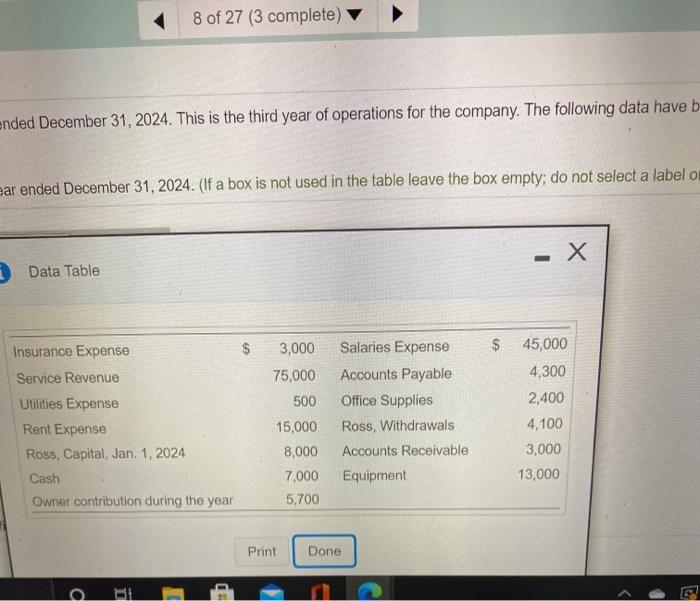 31, 2024. This is the third year of operation (Click the icon