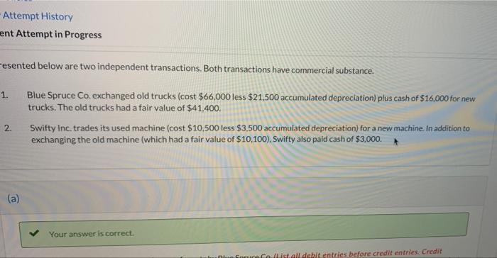  -Attempt History ent Attempt in Progress esented below are two independent