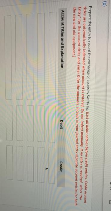 transactions. Both transactions have commercial substance. 1. Blue Spruce Co. exchanged old