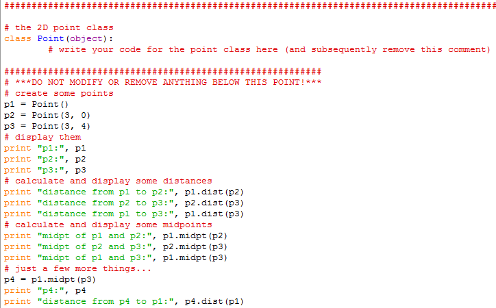 the code, as well as a template that is to be added