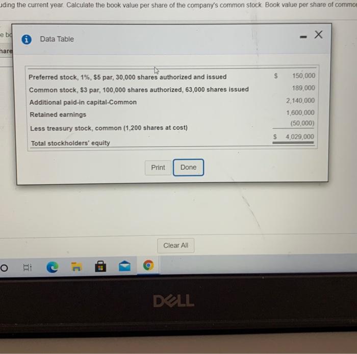 that often we Total stockholders equity ading the current year. Calculate the