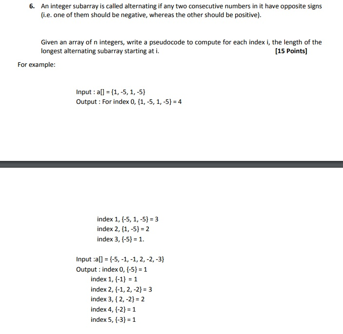 An integer subarray is called alternating if any two consecutive numbers