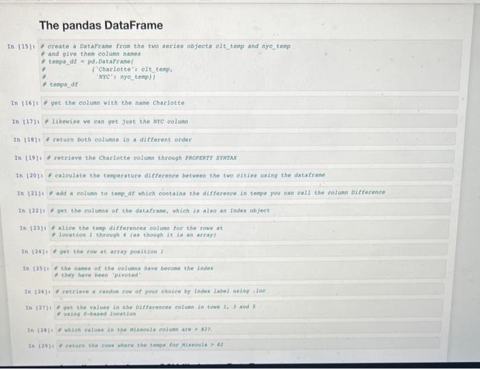 [15]: pereate a DataFrane fron the two series objects olt_temp and nye_tenp