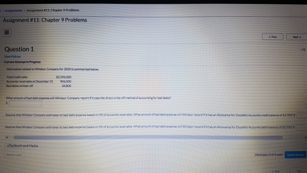  > Assignments Assignment #11: Chapter 9 Problems Assignment #11: Chapter 9