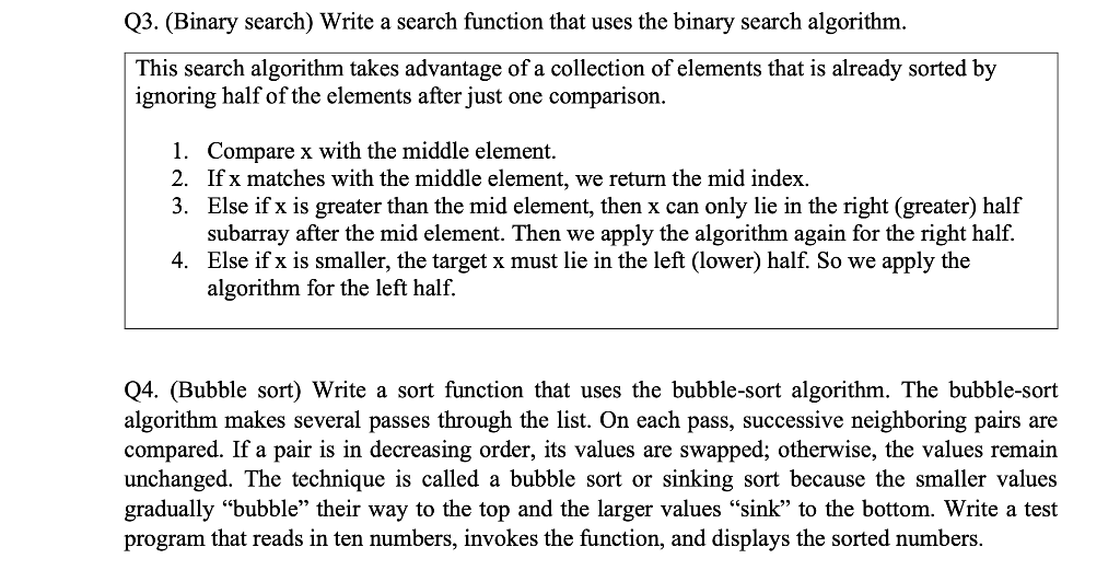 how to solve this question with python This search algorithm takes advantage
