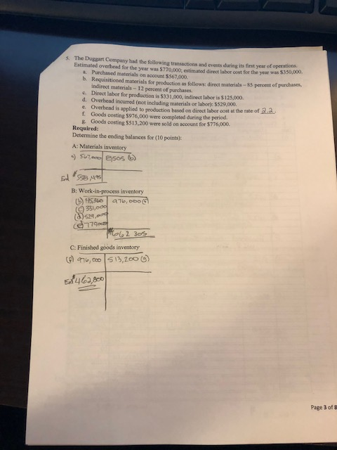 answers in the space provided (a $5,450 11,370 84,400 Beginning balance 38,910