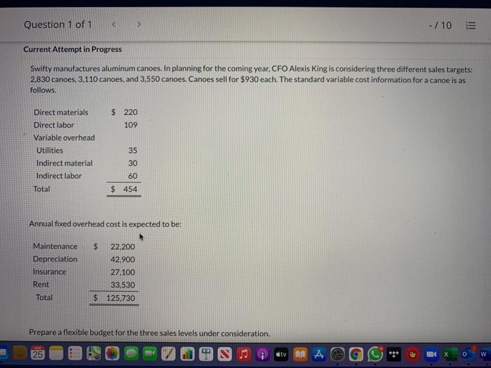  Please help! Question 1 of 1 - / 10 Current Attempt