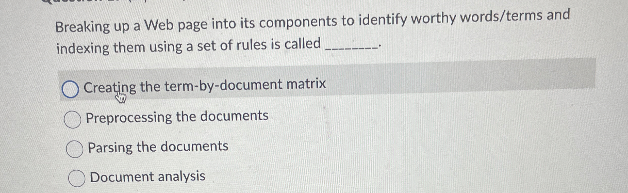  Breaking up a Web page into its components to identify worthy
