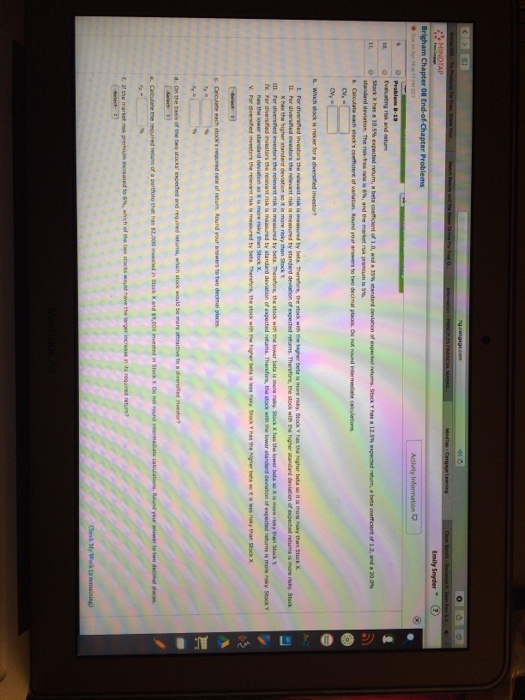  Evaluating risk and return stock x has a 10.5% expected return,