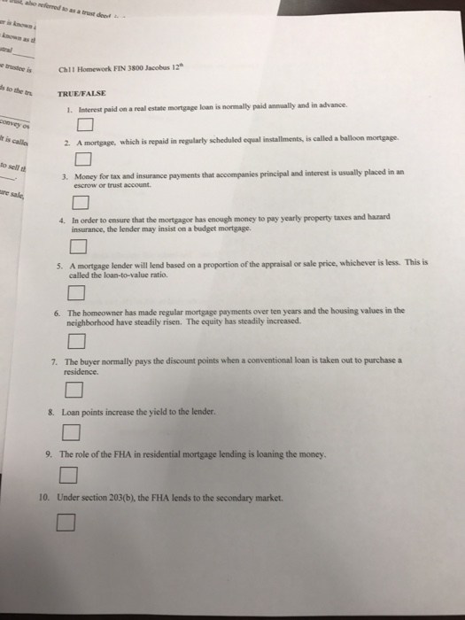  Please answer 1-20 fully and completely as a trust deed &