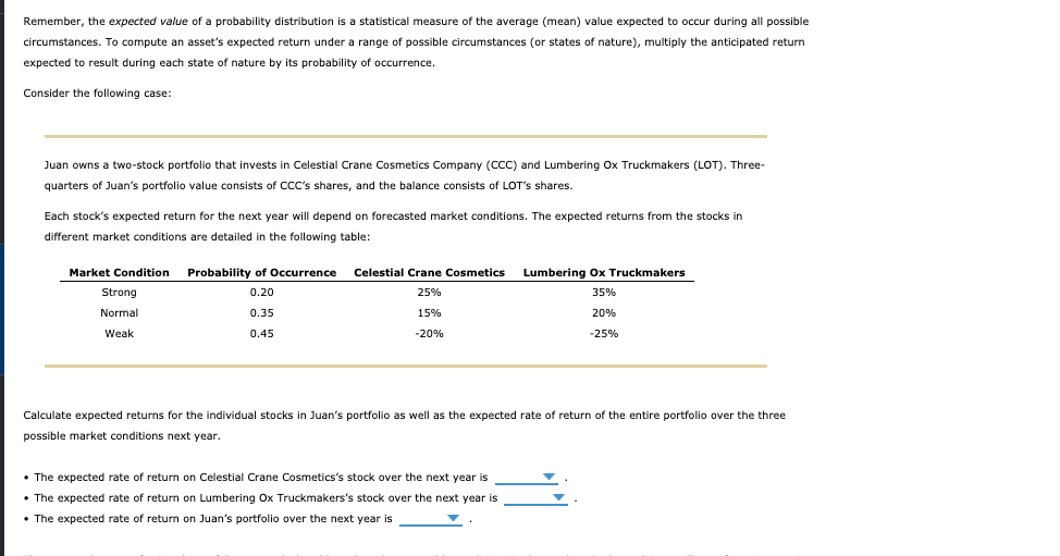 Remember, the expected value of a probability distribution is a statistical