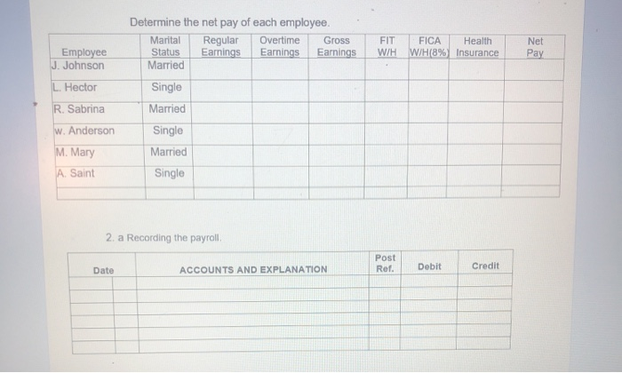 Employee J. Johnson Hourly Rate $25 Overtime Hours Classification Direct L. Hector