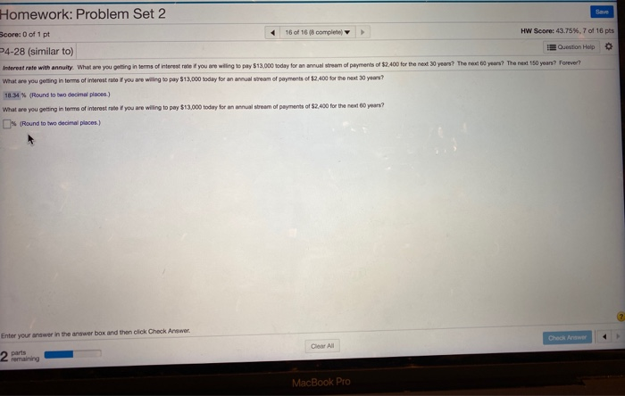  Homework: Problem Set 2 core: 0 of 1 pt 16 of