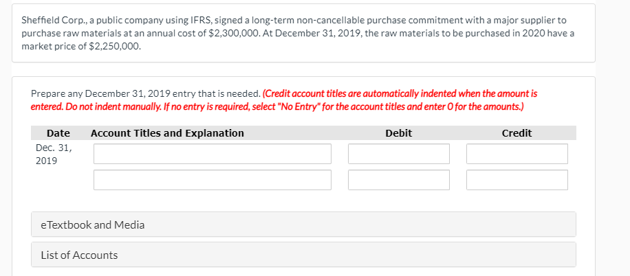 Sheffield Corp., a public company using IFRS, signed a long-term non-cancellable