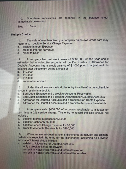 choice. Would be great to know the reasoning behind each answer. Thank