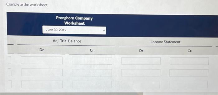 30, 2019 Trial Balance Account Titles Dr. Cr. Cash 2,100 Accounts Receivable