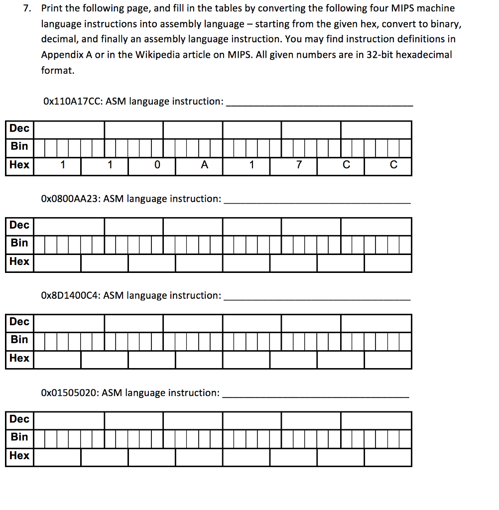 language instructions. You may find instruction definitions in Appendix A or in