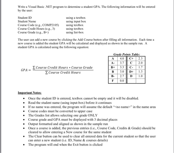  Write a Visual Basic NET program by the user: to determine
