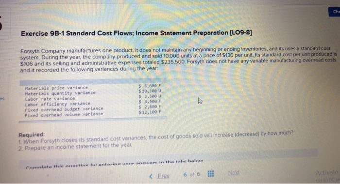 Accounting Experts please help. Thumbs up for correct answers! Exercise 9B-1 Standard