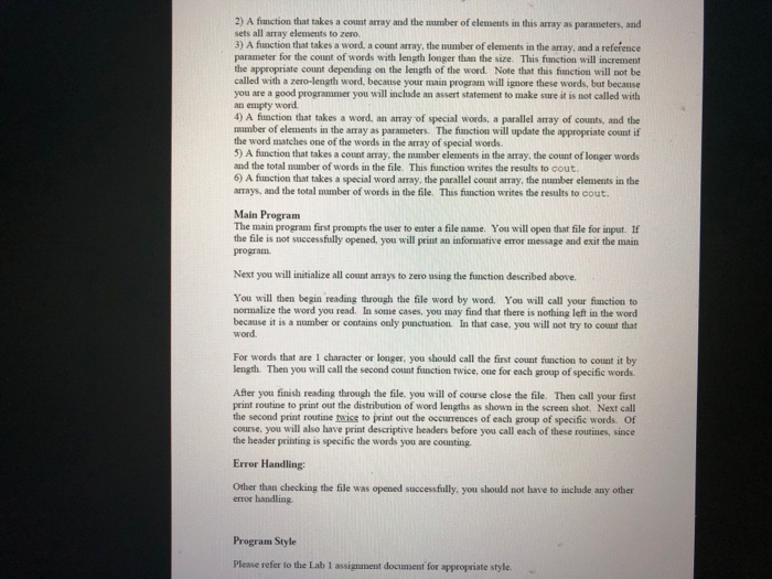 in a file of English text, and determine the length distribution of