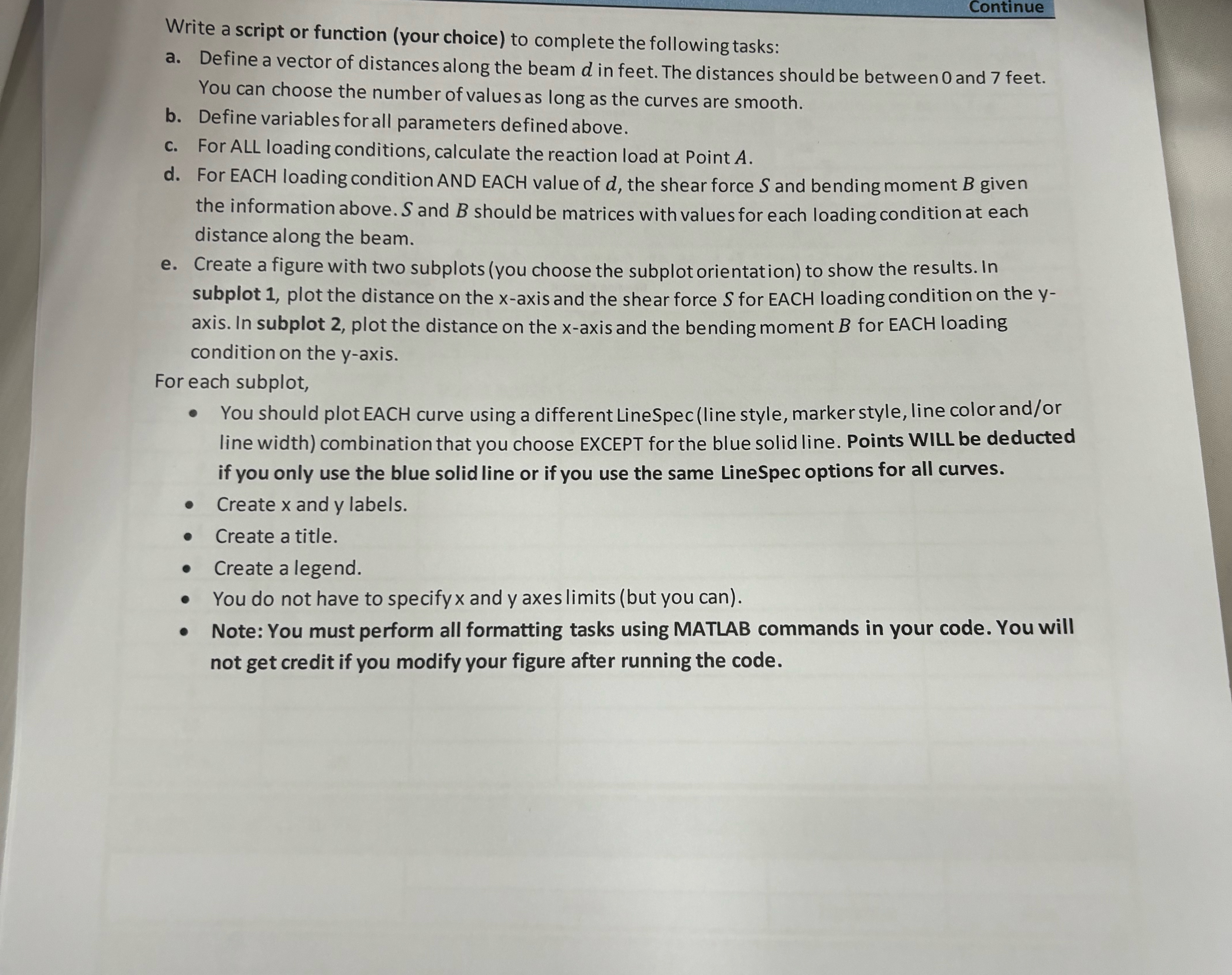  Continue Write a script or function (your choice) to complete the