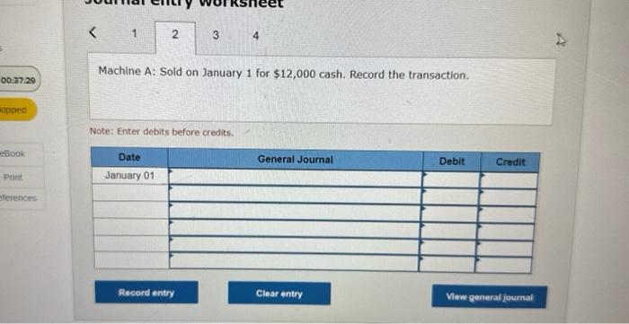 B: On January 1, this machine was scrapped with zero proceeds (and