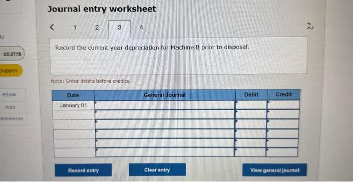 zero cost of removal). Record the transaction. Note: Enter debits before credits.