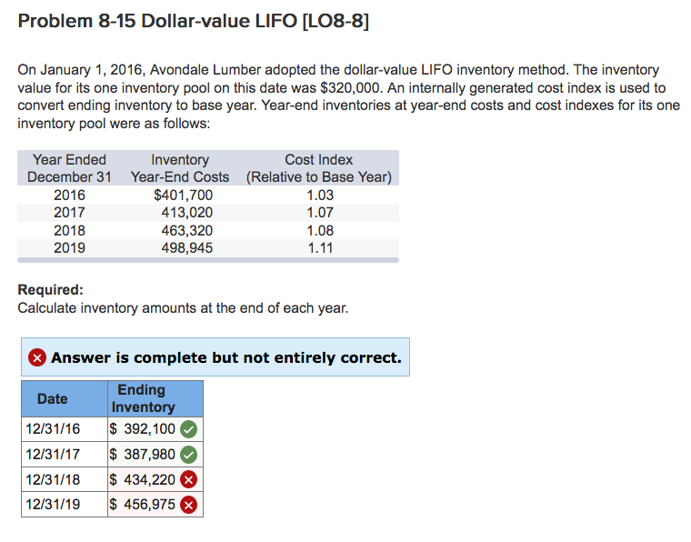 Please help if very familiar with LIFO method. I only have 2