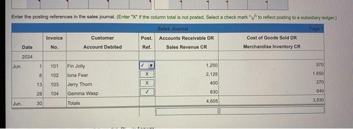 S. 1 4,605 4,605 S.1 3,530 3,530 Enter the posting references in