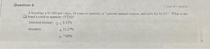  no excel please A bond has a $1,000 par value, 16