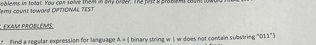  Find a regular expression for language binary string w|w| does not