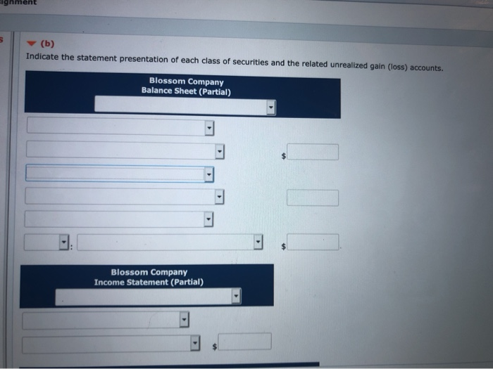 Submission) (Video) Blossom Company has the following data at December 31, 2020.