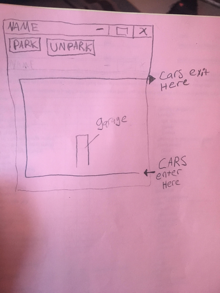 program is a car animation where when the user hits the park