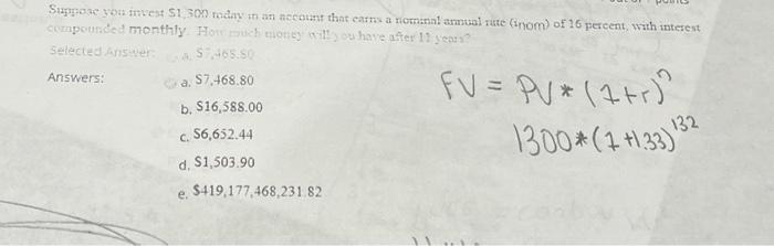  cannot use excel, please provide a formula to use :) Suppose